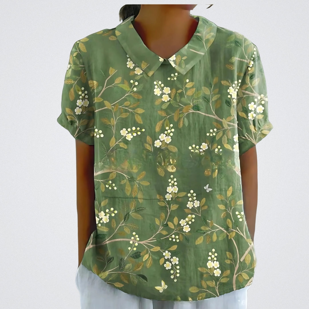 Lina | Bloemenlinnen Blouse