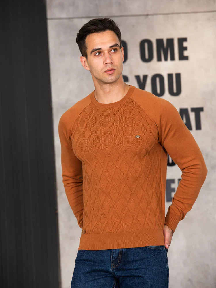 Heren Sweater Met Ruitdesign