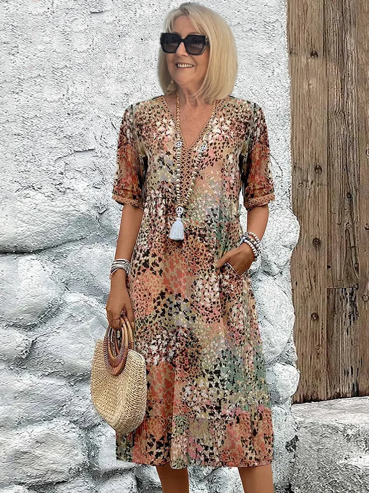 Chantal | Vibrant Midi Jurk