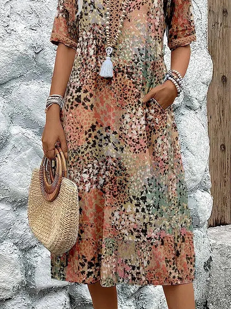 Chantal | Vibrant Midi Jurk