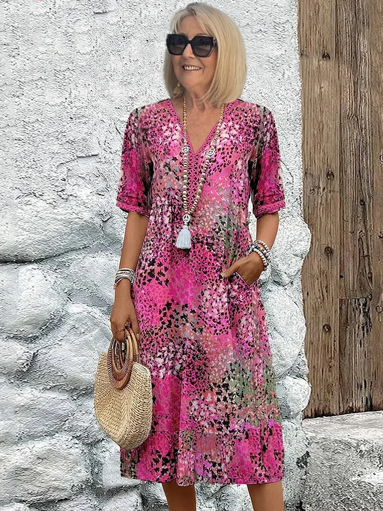 Chantal | Vibrant Midi Jurk