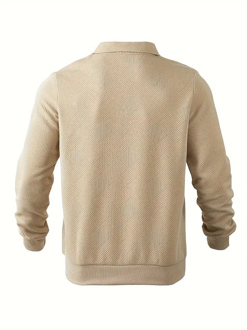 Oscar™ | Vintage Zip-Up Trui met Geometrisch Design