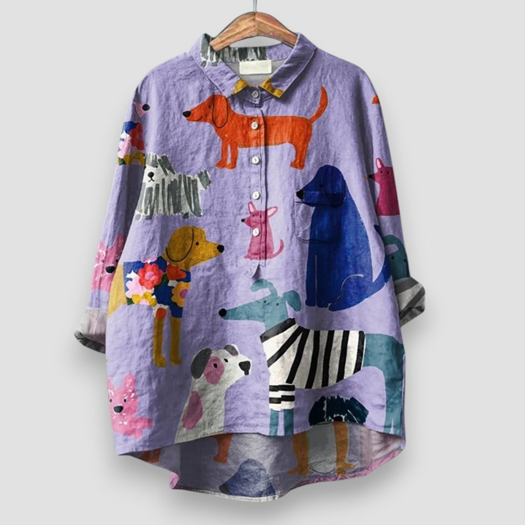 AMALIA | BLOUSE MET HONDENPRINT