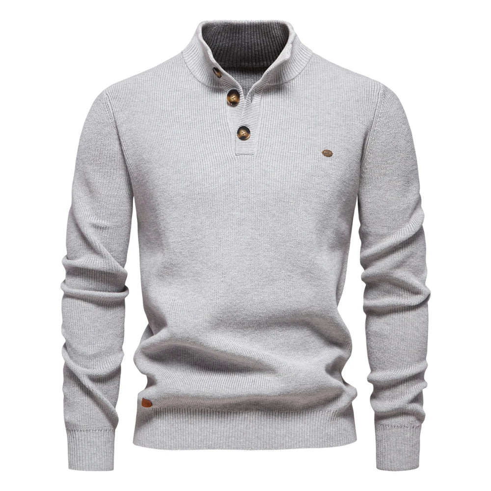 Leon™ | Heren Trui Met Knoopdesign