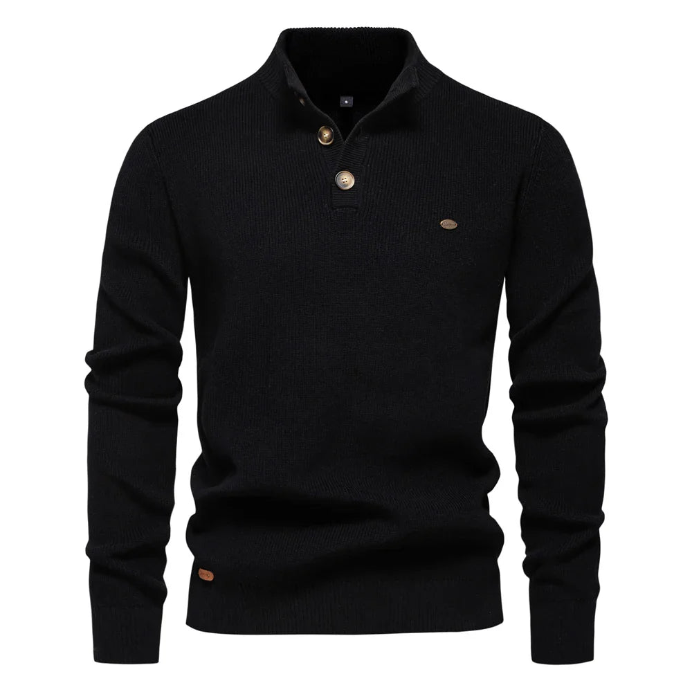 Leon™ | Heren Trui Met Knoopdesign