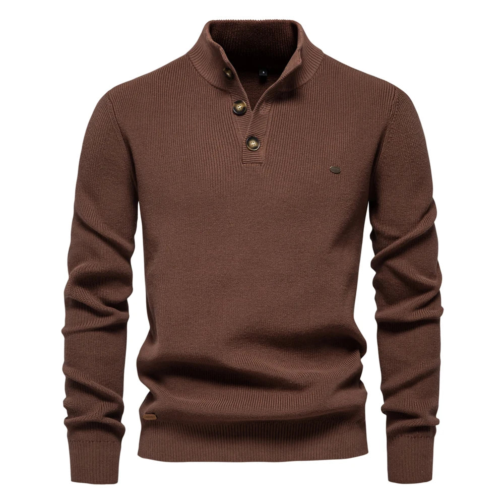 Leon™ | Heren Trui Met Knoopdesign