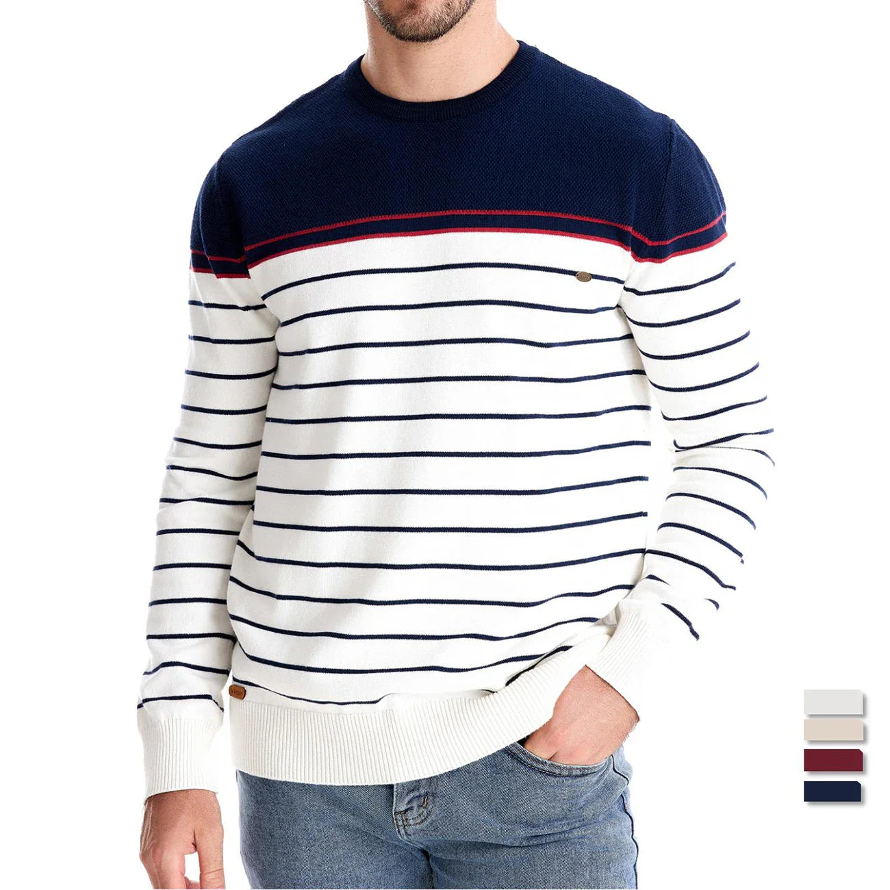 Sven™ | Heren Trui Met Streepdesign