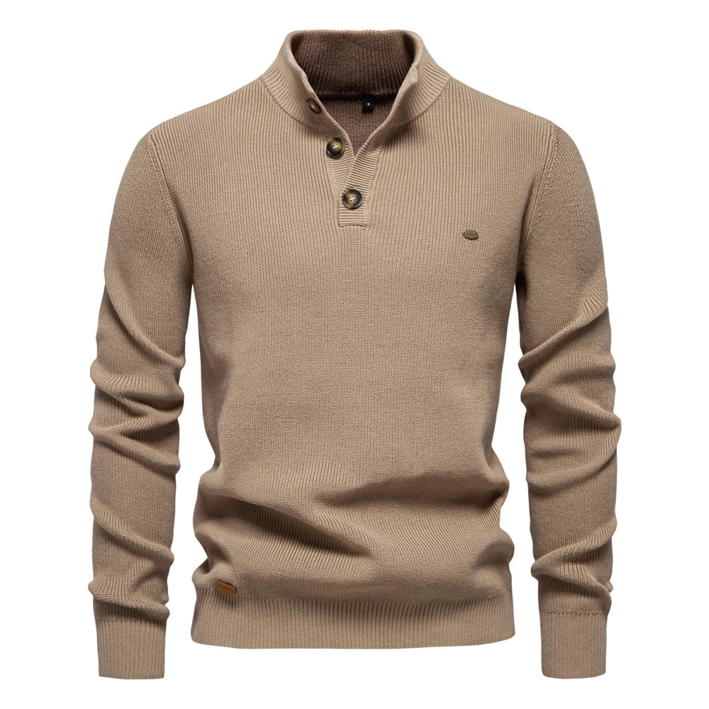 Leon™ | Heren Trui Met Knoopdesign