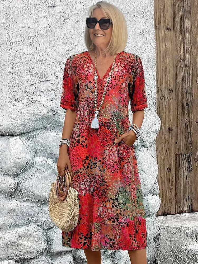 Chantal | Vibrant Midi Jurk